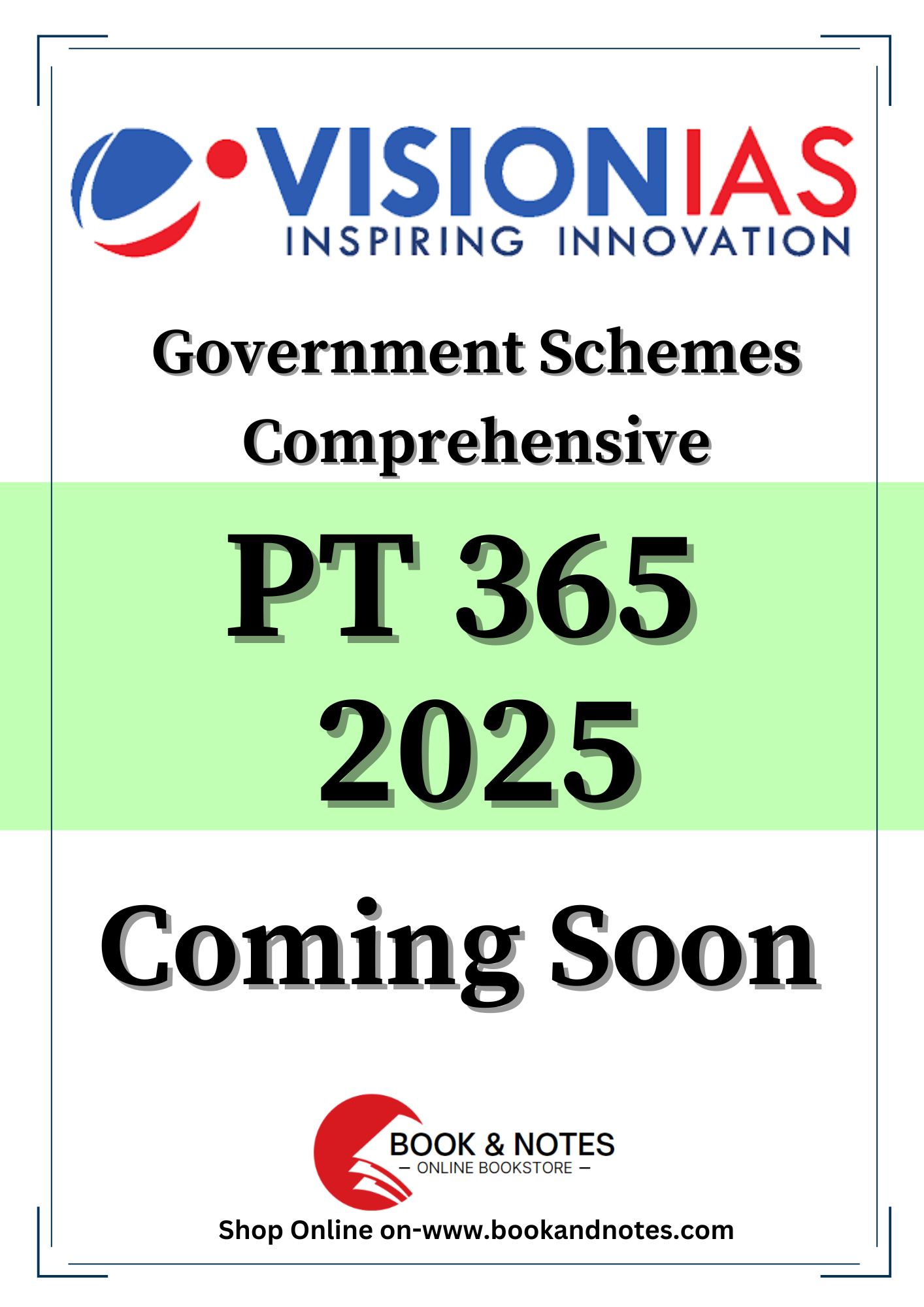 VISION IAS PT 365 Government Schemes Comprehensive Part 1 & 2 (April 2024 to October 2024) English/Hindi Medium(Set Of 2 Booklet)2025