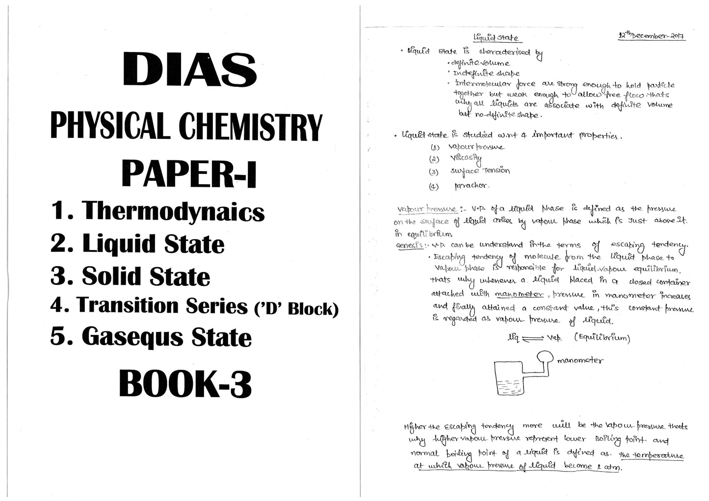 DIAS Chemistry Optional Notes