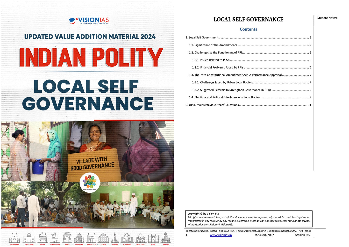 Polity Vision IAS Updated Value Addition Material 2024 English Medium