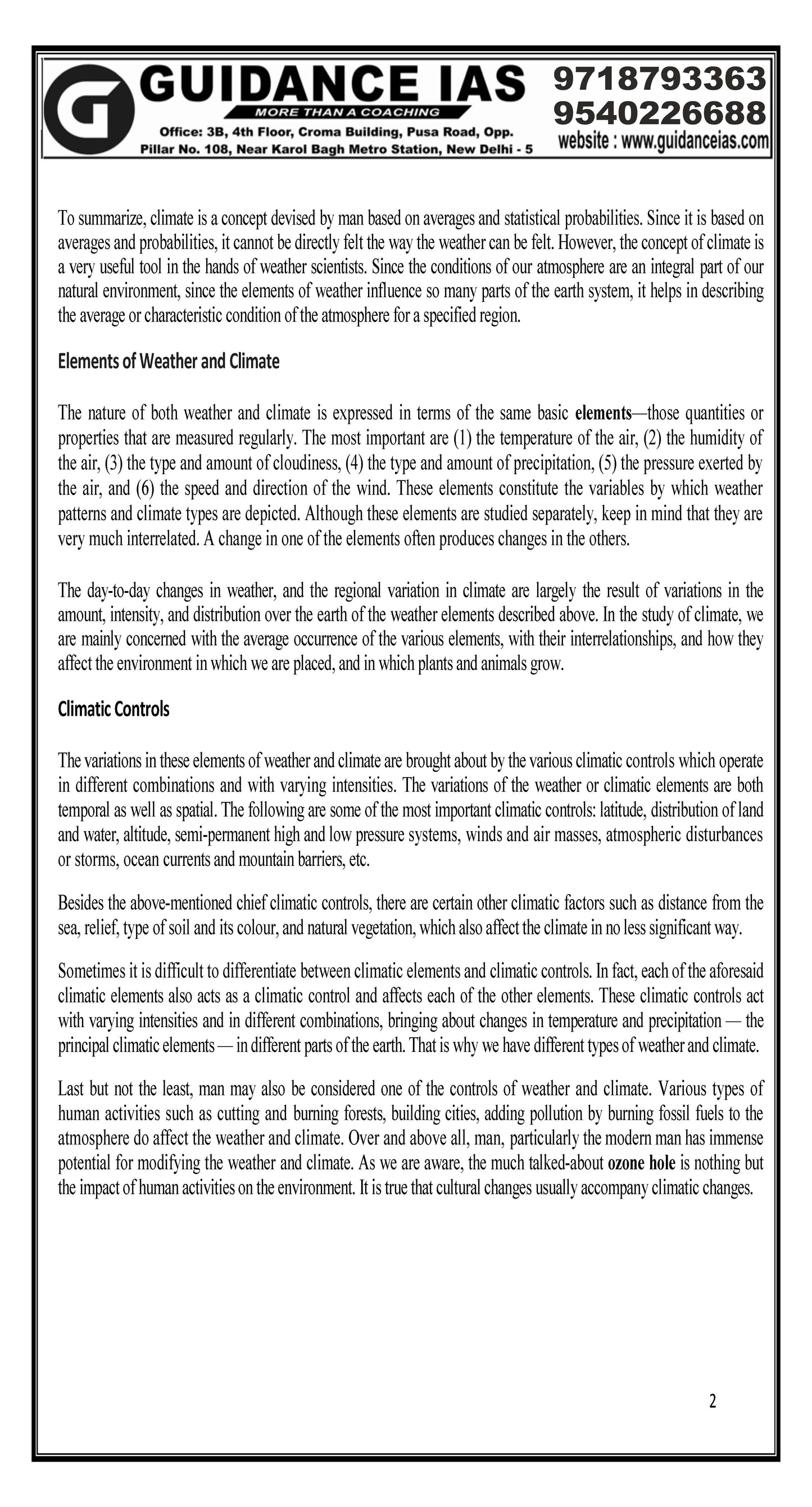Guidance IAS Himanshu sir geography optional (Printed Notes) 2024