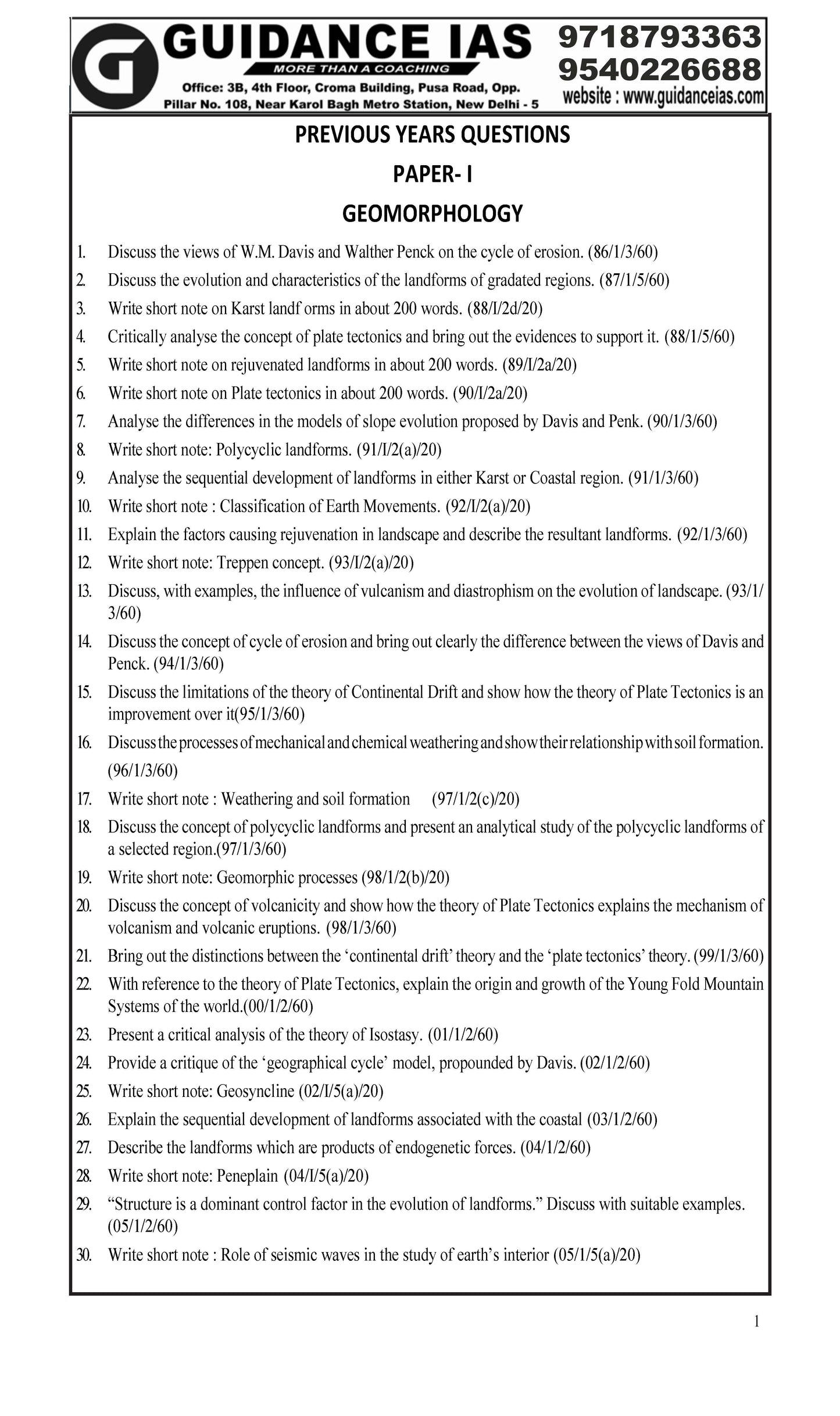 Guidance IAS Himanshu sir geography optional (Printed Notes) 2024