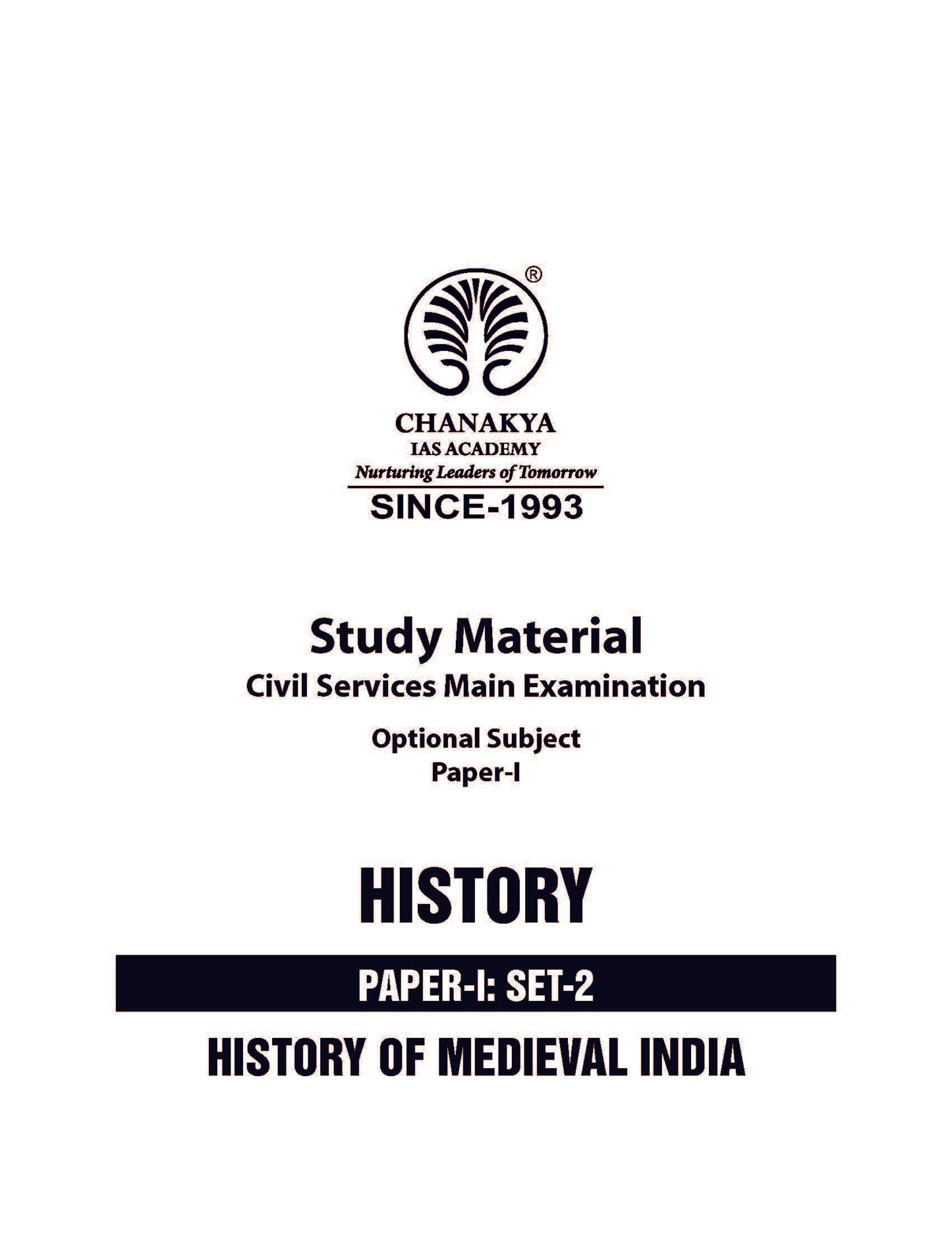 Chanakya IAS Academy History Optional (Printed Notes) English Medium