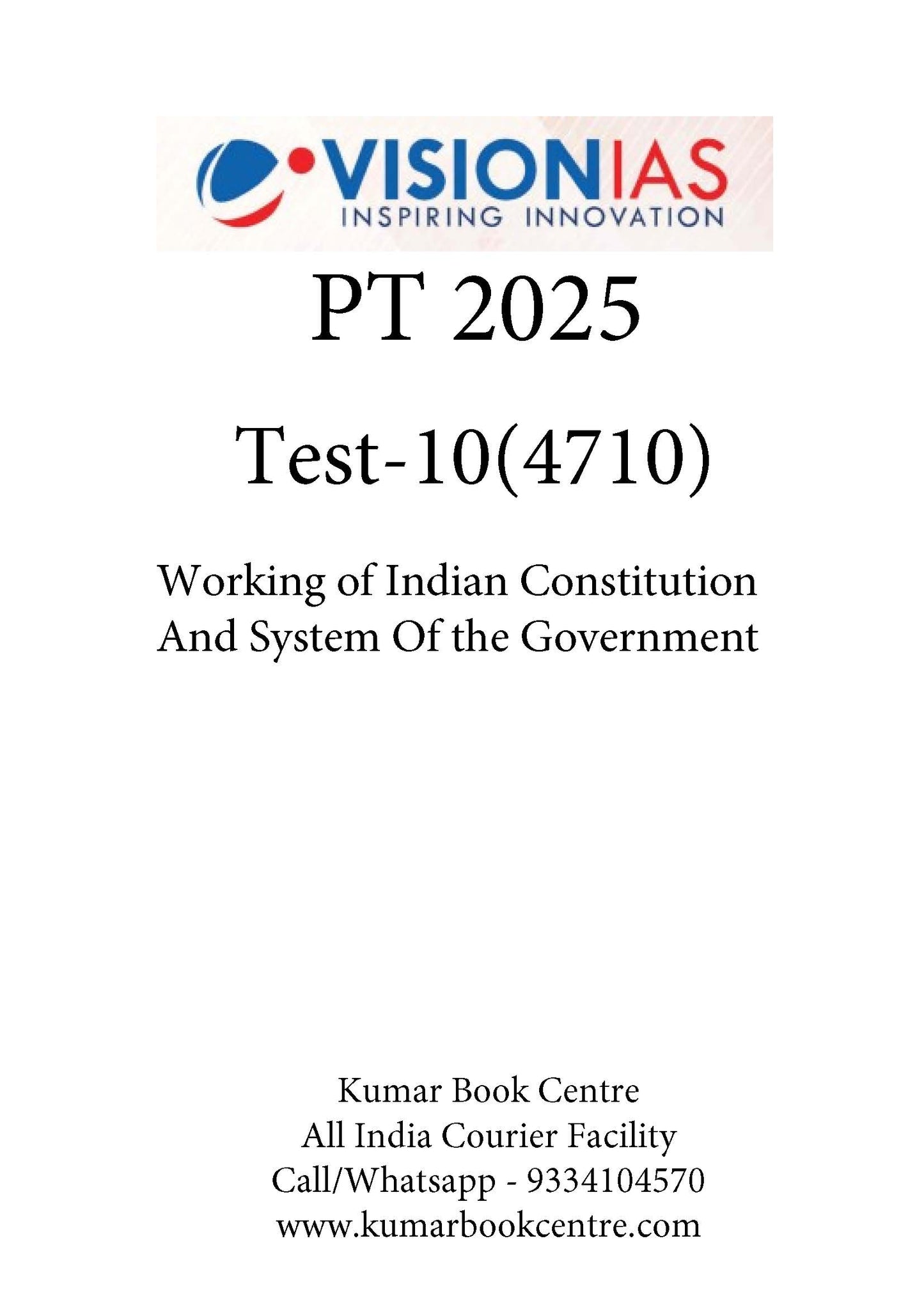 Vision IAS PT Test -10 (4710) 2025