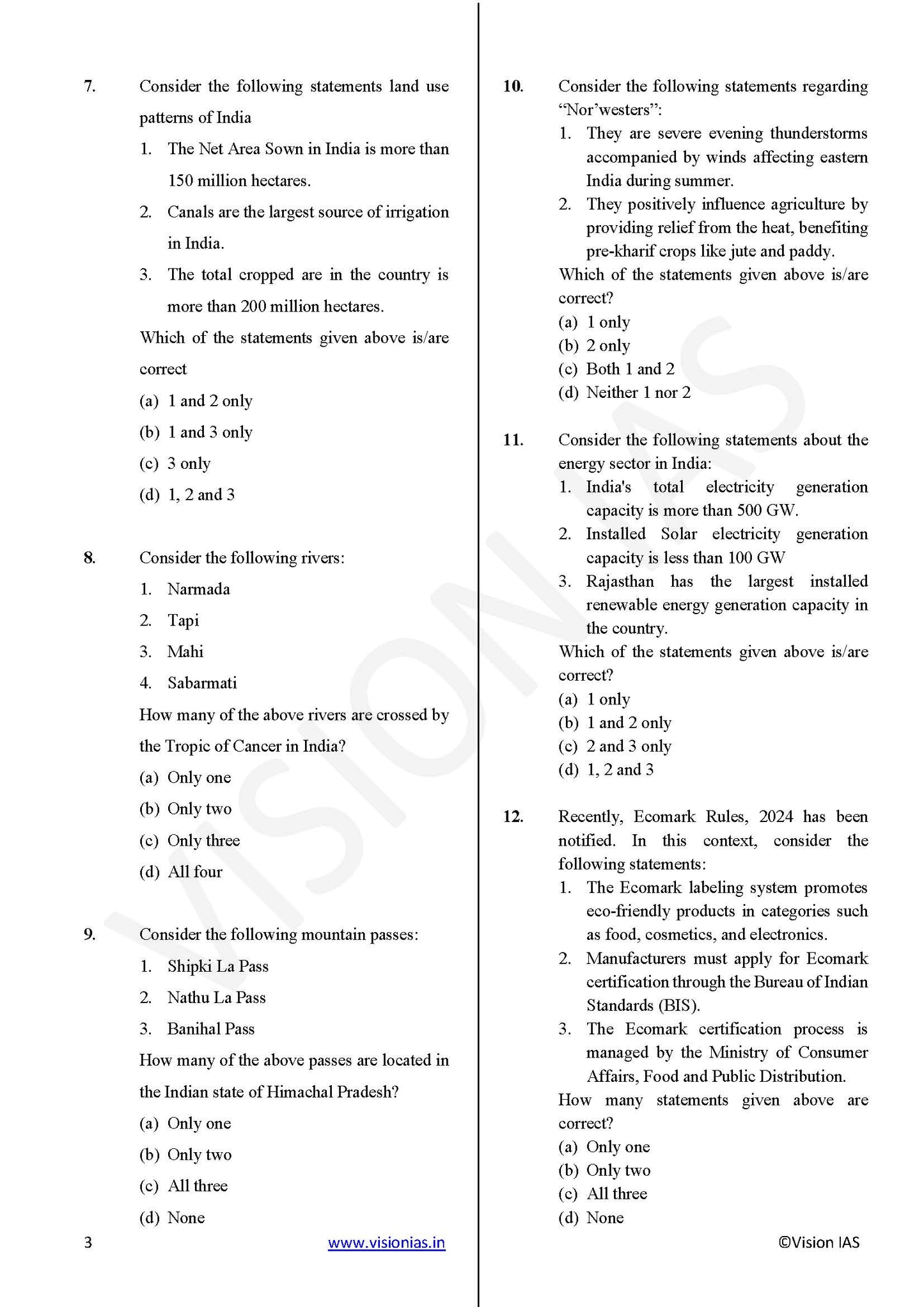 Vision IAS PT Test -20 (4720) 2025 (Revision Test 2)