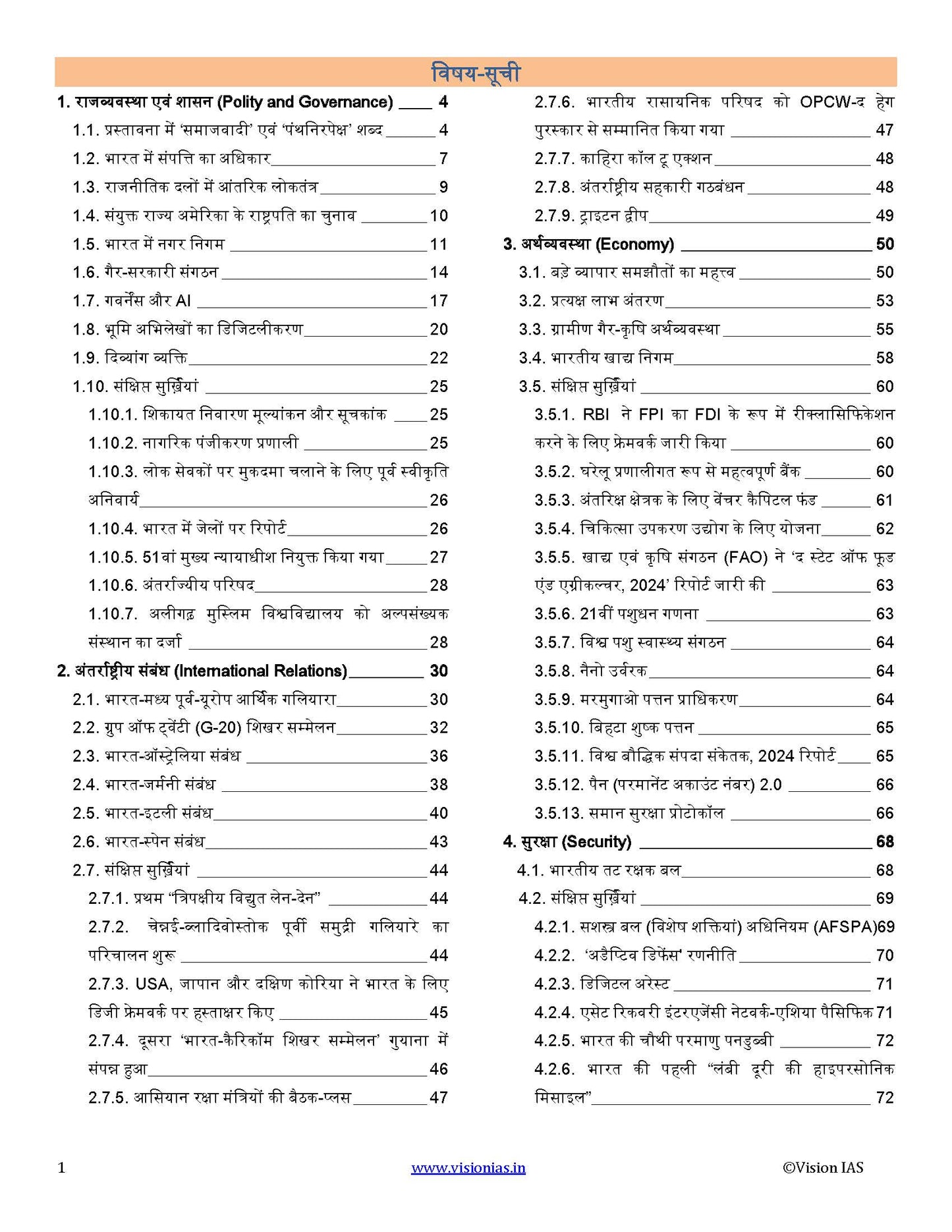 VisionIAS Monthly Current Affairs November 2024