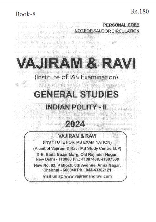 Vaji Ram & Ravi General Studies POLITY (2 Booklet Set)