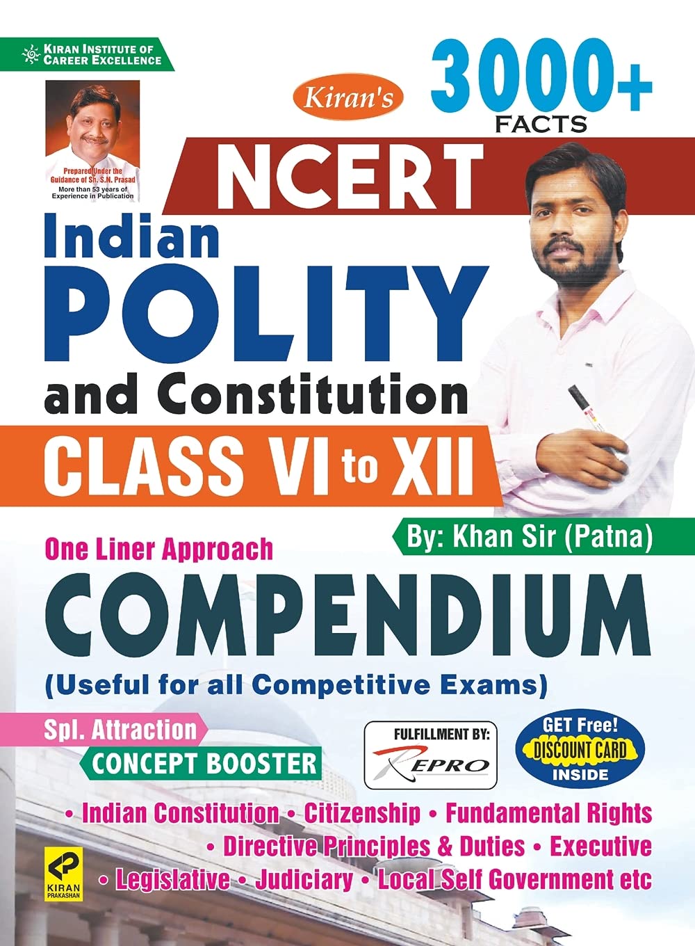 Kiran NCERT Saar Sangrah Indian Polity & Constitution|भारतीय राजव्यवस्था और संविधान | Class 6-12- By Khan Sir