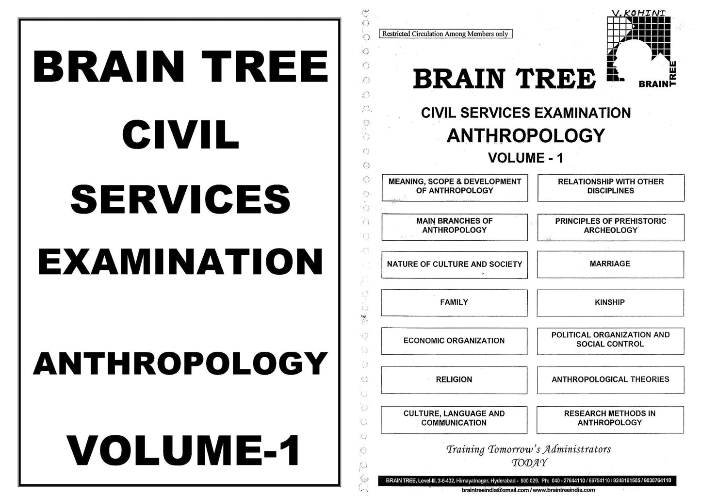 BRAIN TREE Anthropology Optional Notes (English Medium)