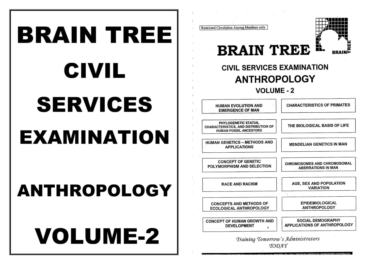 BRAIN TREE Anthropology Optional Notes (English Medium)