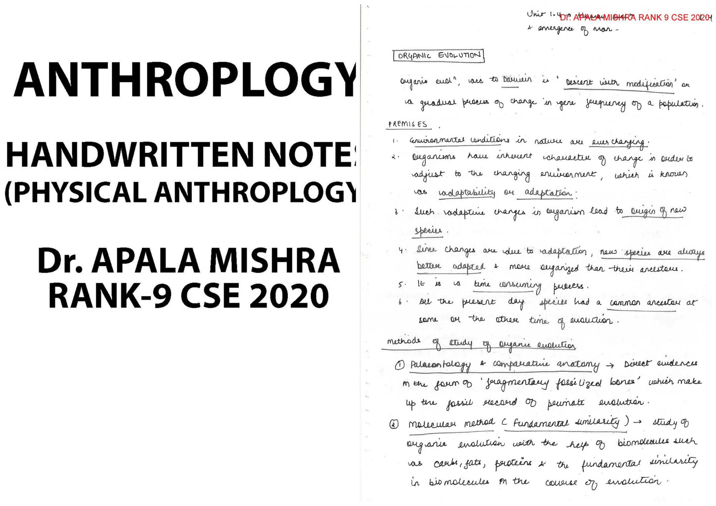 Anthropology Optional Notes By- Dr. ALAPNA MISHRA (English Medium)