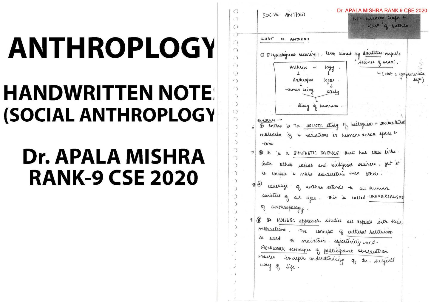 Anthropology Optional Notes By- Dr. ALAPNA MISHRA (English Medium)