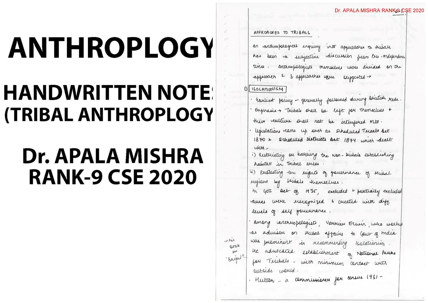 Anthropology Optional Notes By- Dr. ALAPNA MISHRA (English Medium)