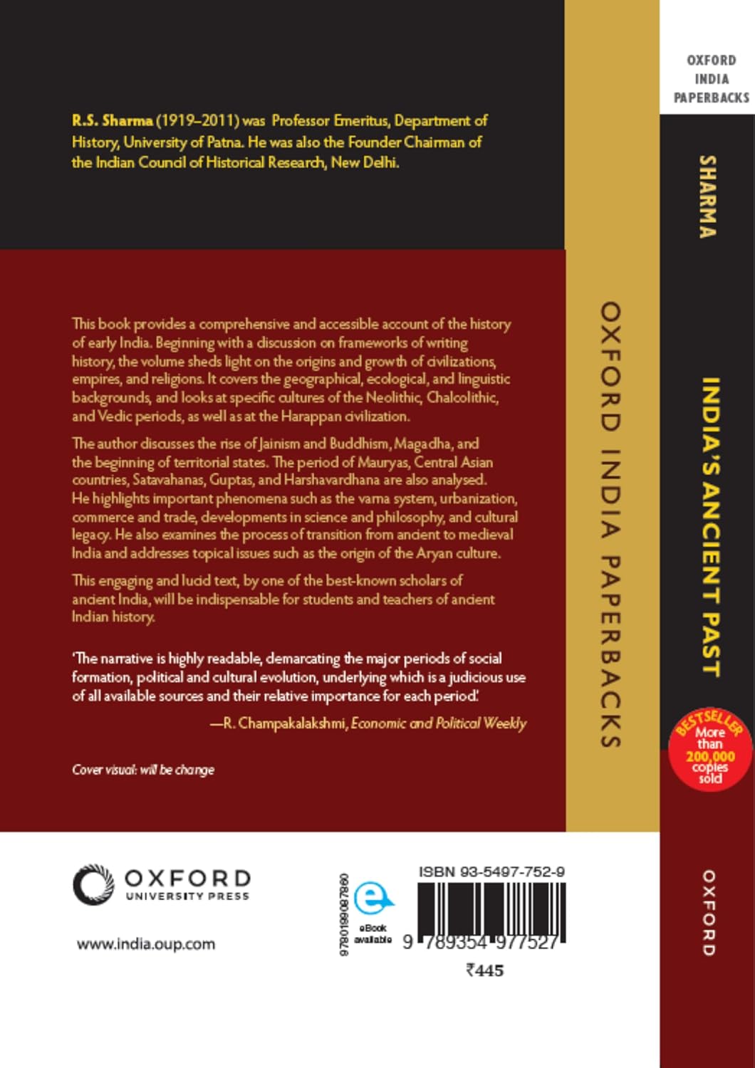 INDIA'S ANCIENT PAST By Sharma (English Medium)
