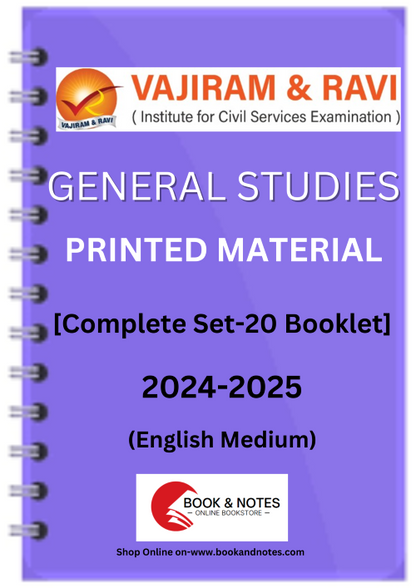 VAJI RAM & RAVI GENERAL STUDIES PRINTED MATERIAL FULL SET ENGLISH MEDIUM 2024 (20 booklets)