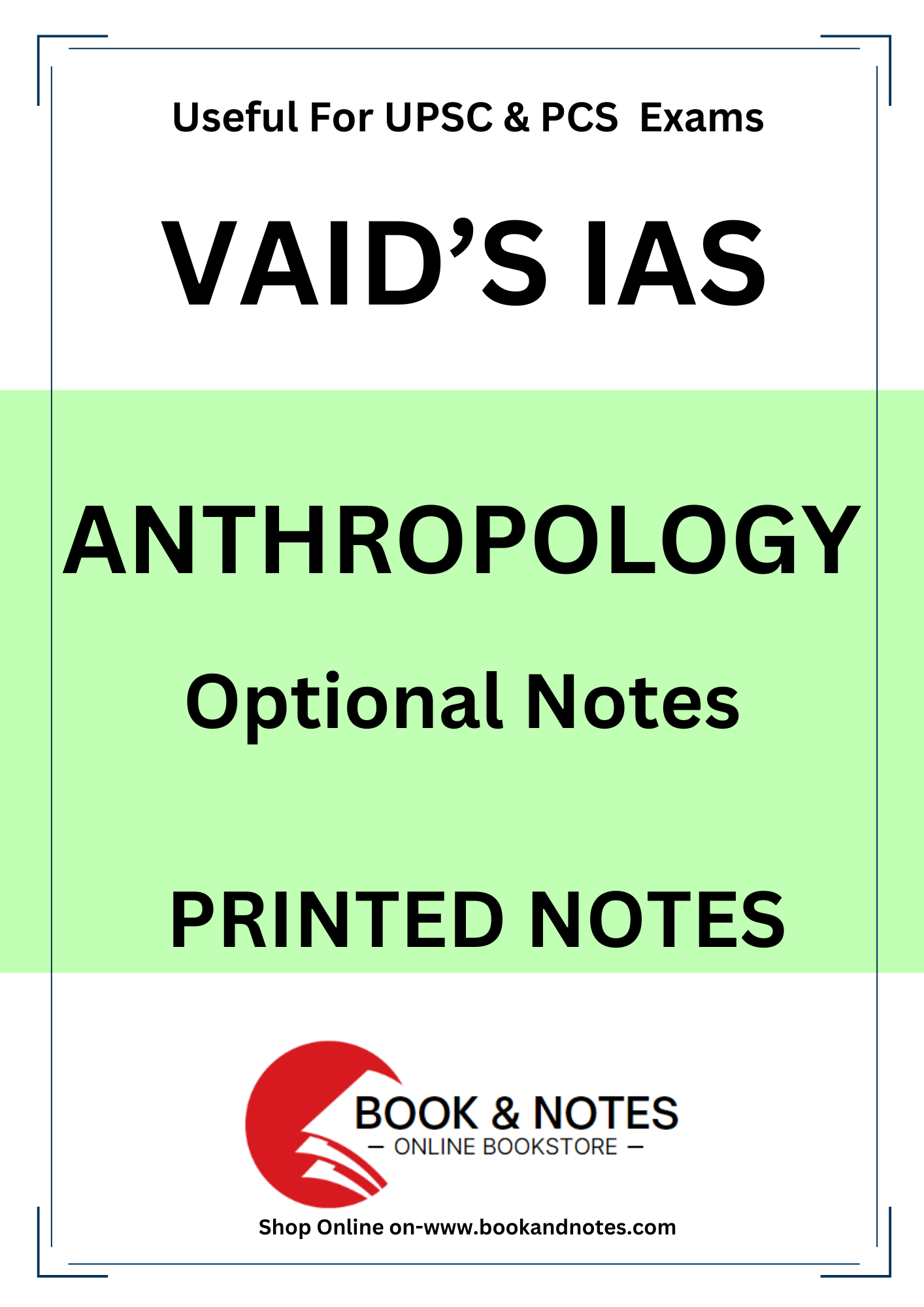 VAID'S IAS Anthropology Notes (English Medium)