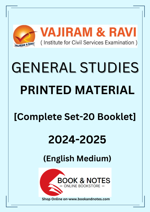VAJI RAM & RAVI GENERAL STUDIES PRINTED MATERIAL FULL SET ENGLISH MEDIUM 2024 (20 booklets)