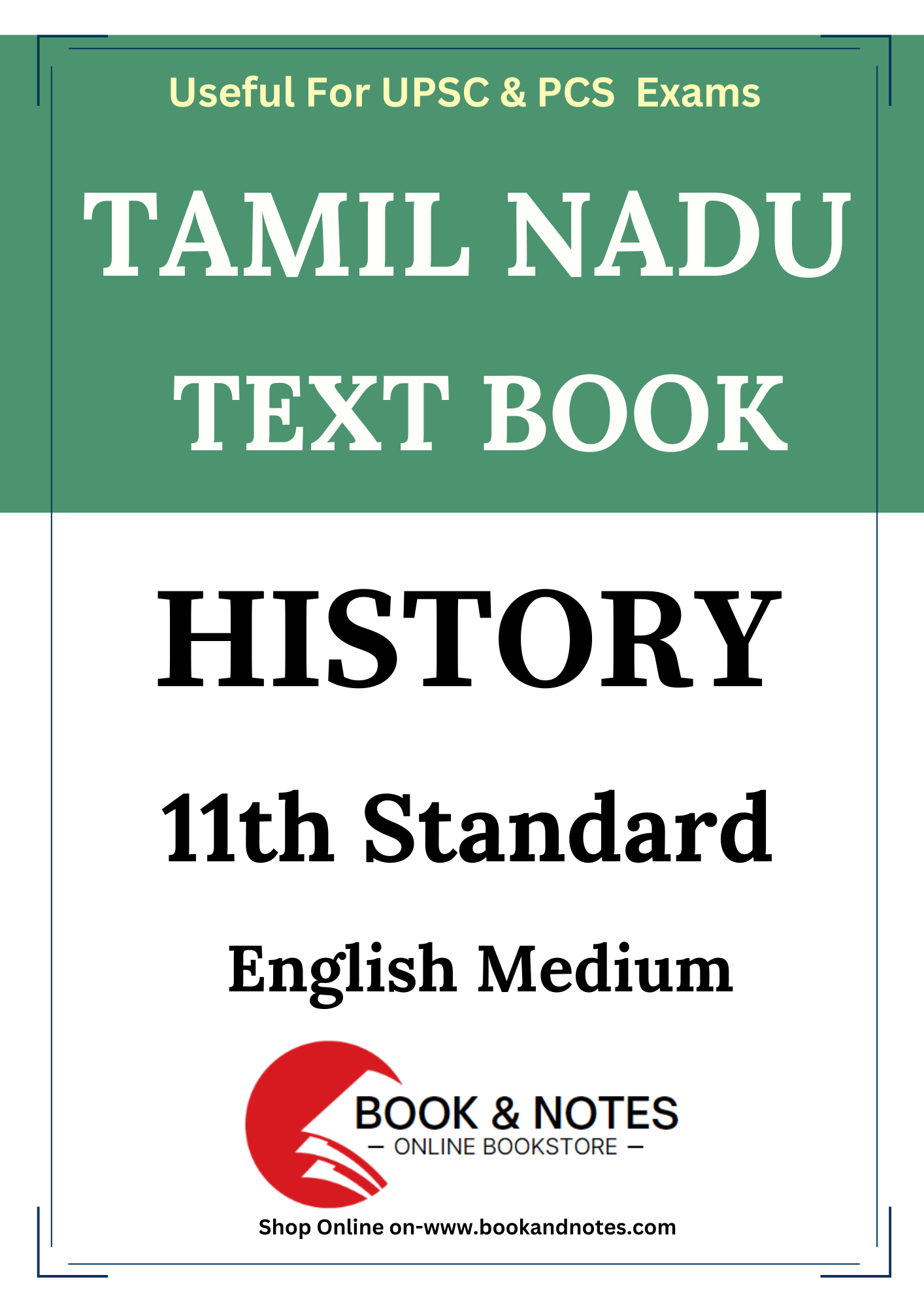 Tamil Nadu History Textbook 11th & 12th Standard(Set of 2 Booklet)