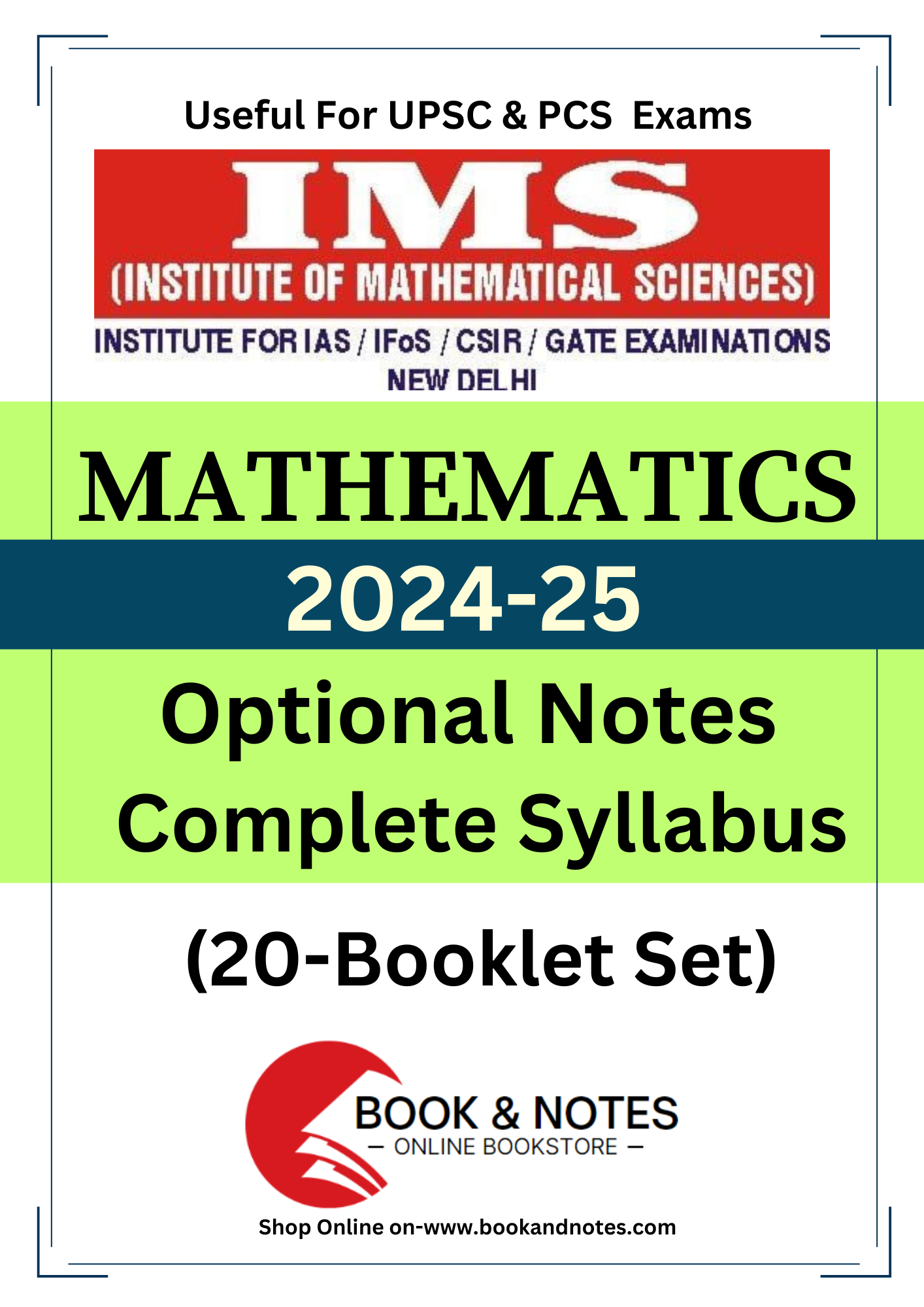 IMS MATHEMATICS OPTIONAL K VENKANNA SIR 2024 β Book and Notes
