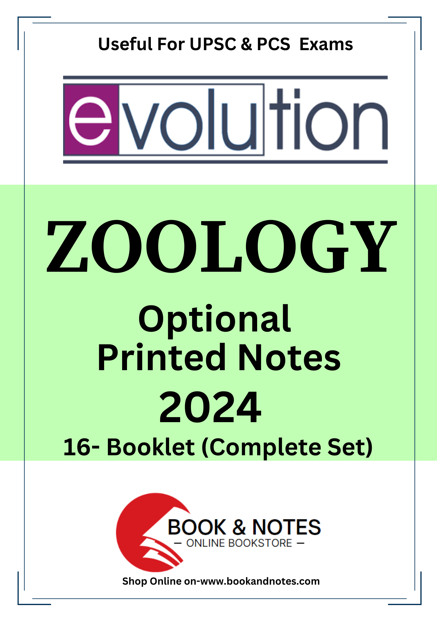 ZOOLOGY PRINTED NOTES BY EVOLUTION 2024