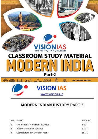 History | इतिहास Vision IAS Classroom Study Material General Studies 4 Booklet(English/Hindi Medium)