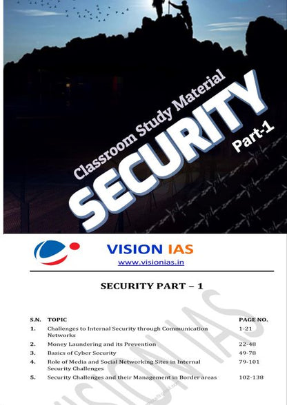 Security & International Relation | सुरक्षा & अंतरराष्ट्रीय संबंध Vision IAS Classroom Study Material General Studies(English/Hindi Medium)