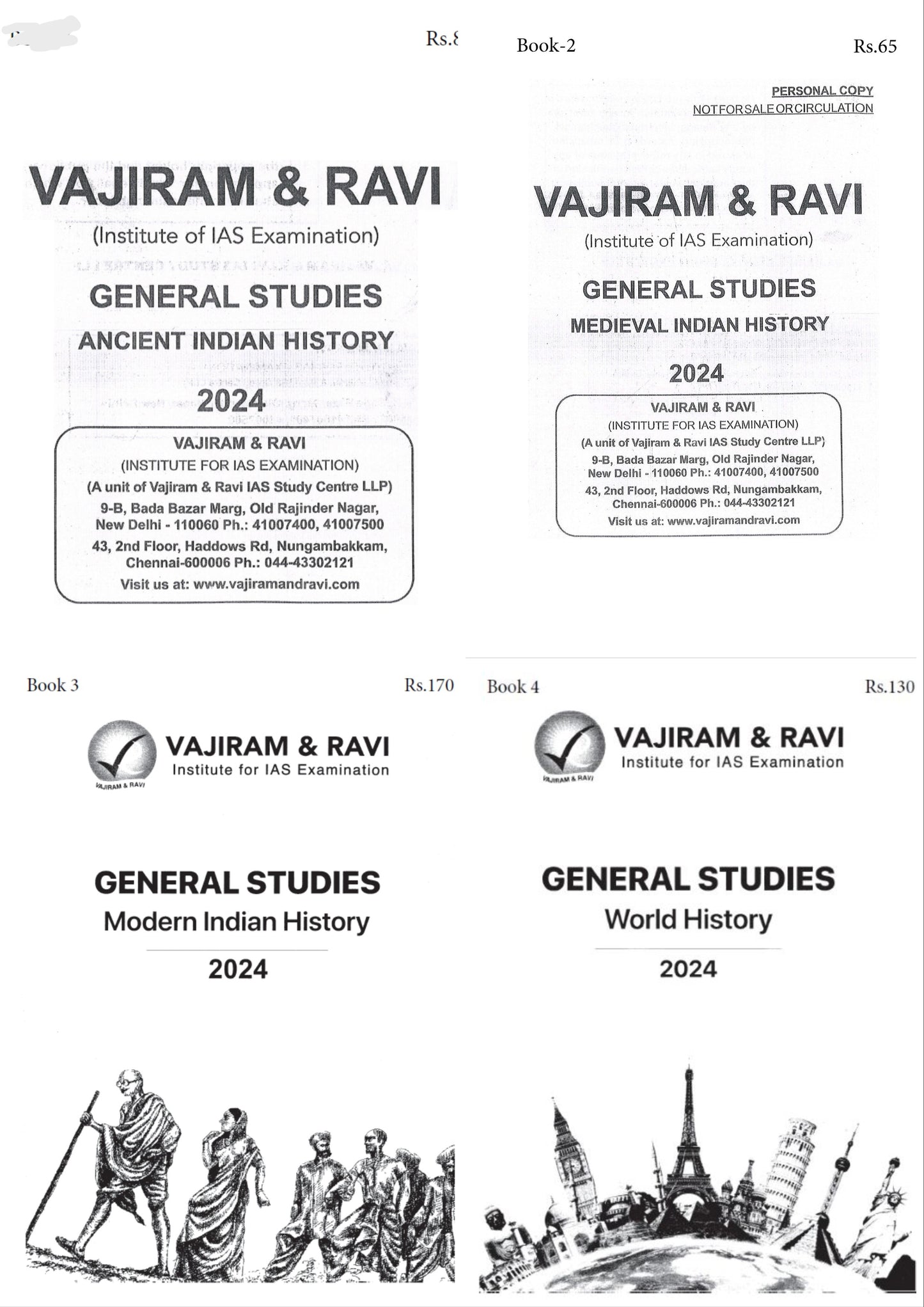 Vaji Ram & Ravi General Studies HISTORY (4 Booklet Set)