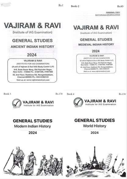 Vaji Ram & Ravi General Studies HISTORY (4 Booklet Set)
