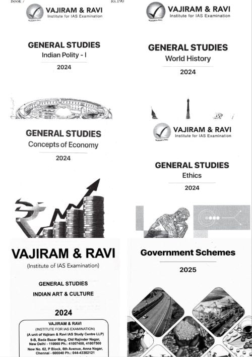 VAJI RAM & RAVI GENERAL STUDIES PRINTED MATERIAL FULL SET ENGLISH MEDIUM 2024 (20 booklets)