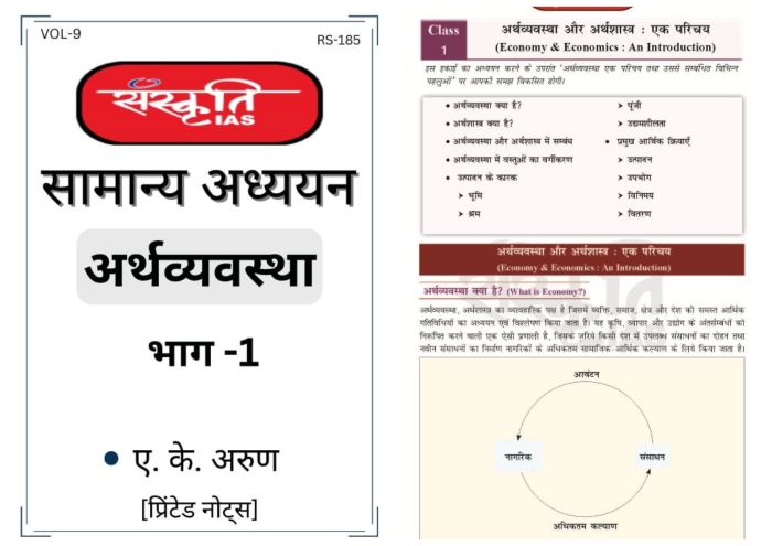 Sanskriti IAS General Studies सामान्य अध्ययन प्रिंटेड नोट्स (10 Booklet) Complete Set