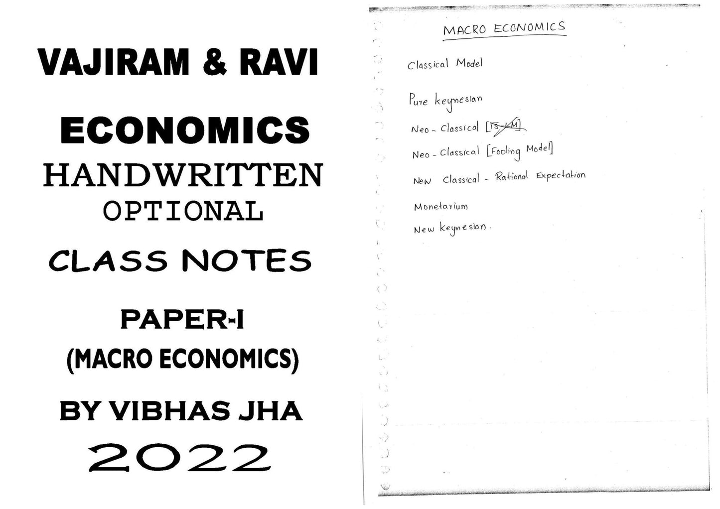 Vajiram & Ravi Economics Optional Notes By-Vibhas Jha (Handwritten Notes)