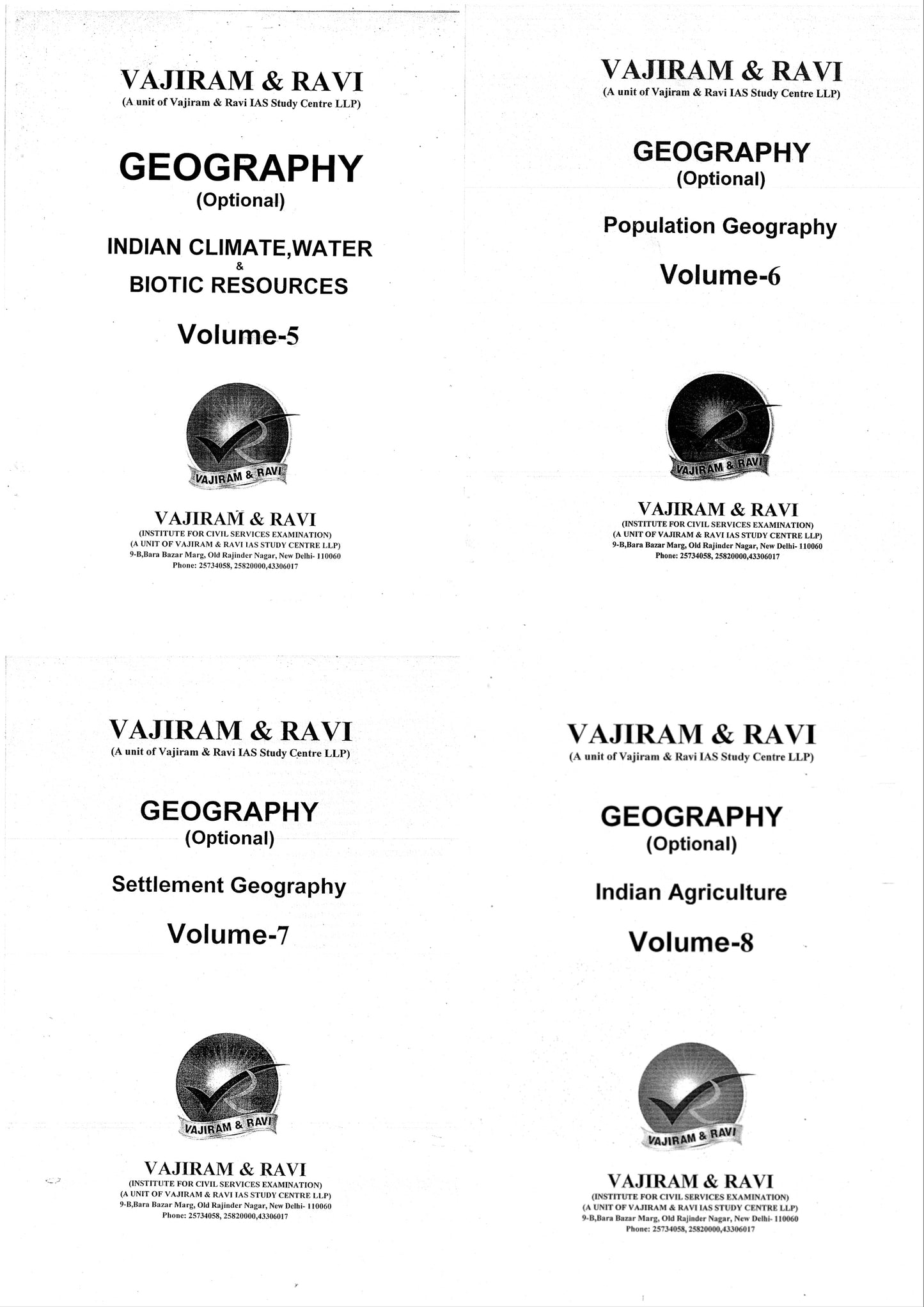 VAJIRAM & RAVI Geography Optional (Printed Notes)