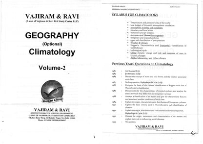 VAJIRAM & RAVI Geography Optional (Printed Notes)