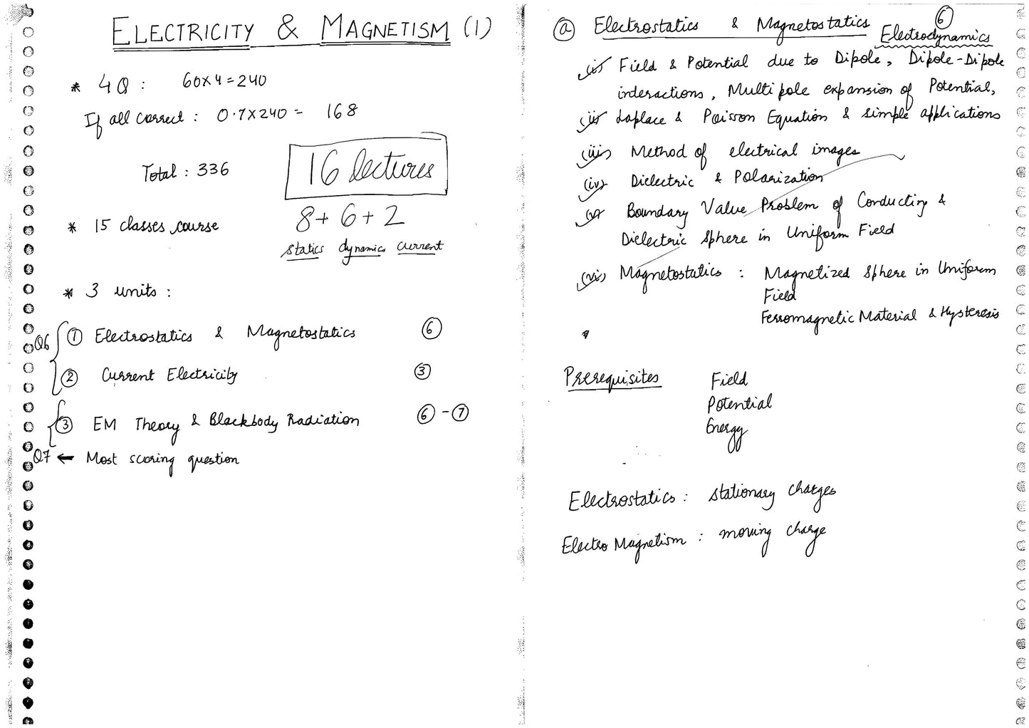 DIAS Physics Optional (Class notes) English Medium