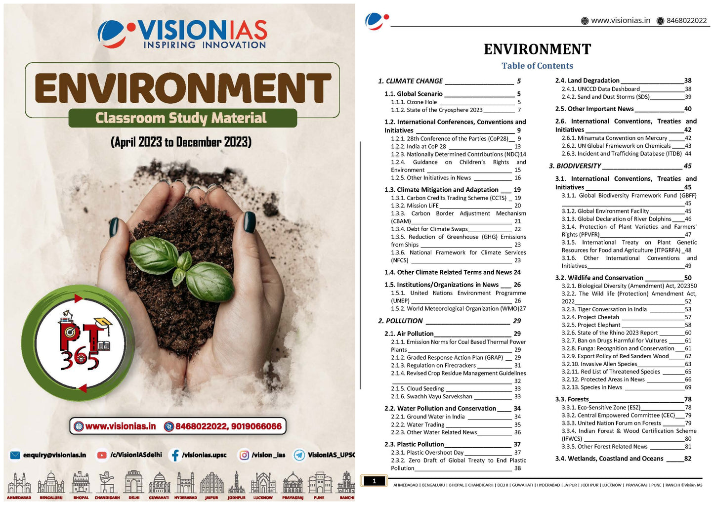 VISION IAS PT 365 Environment|पर्यावरण (English/Hindi)Medium 2024