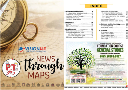 VISION IAS PT 365 News Through Maps 2024 English/Hindi Medium