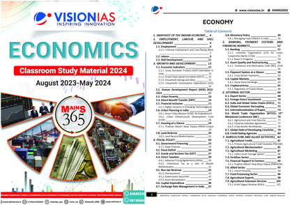 VISION IAS MAINS 365 Economy|अर्थव्यवस्था 2024 English/Hindi Medium