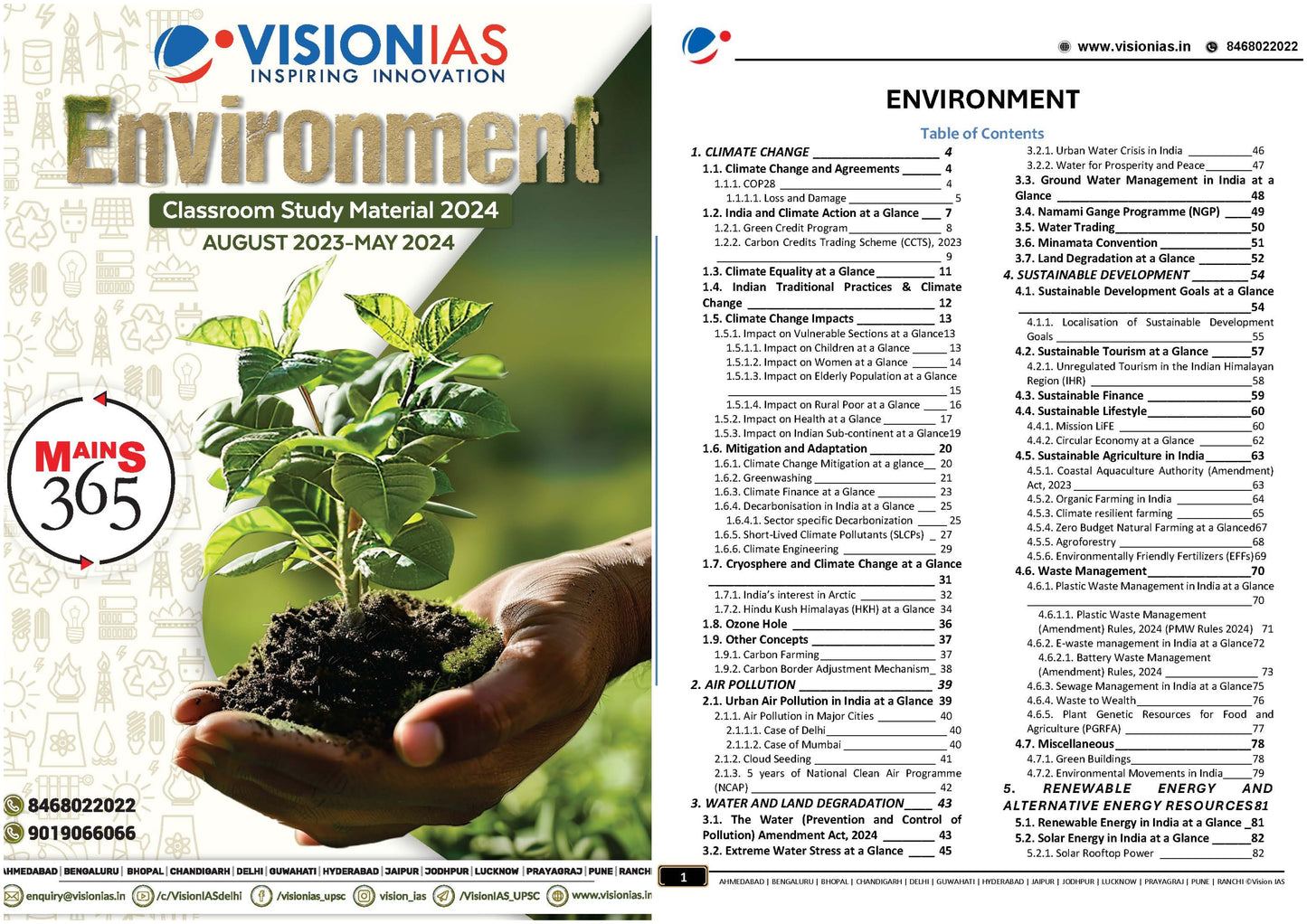 VISION IAS MAINS 365 Environment|पर्यावरण (English/Hindi)Medium 2024