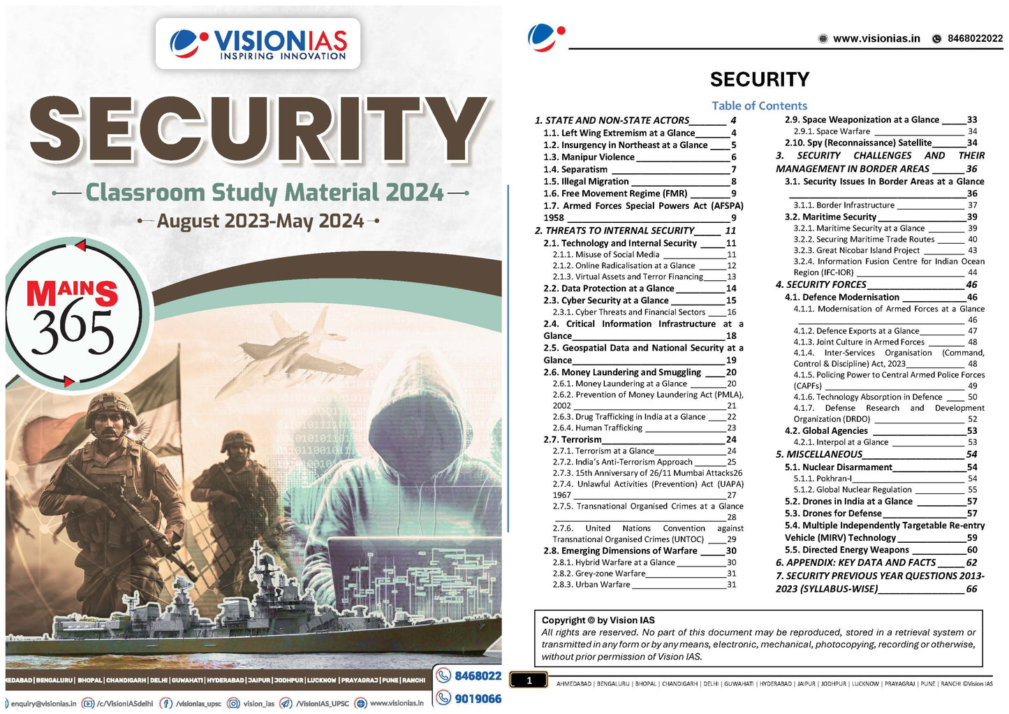 VISION IAS MAINS 365 Security|सुरक्षा 2024 English/Hindi Medium