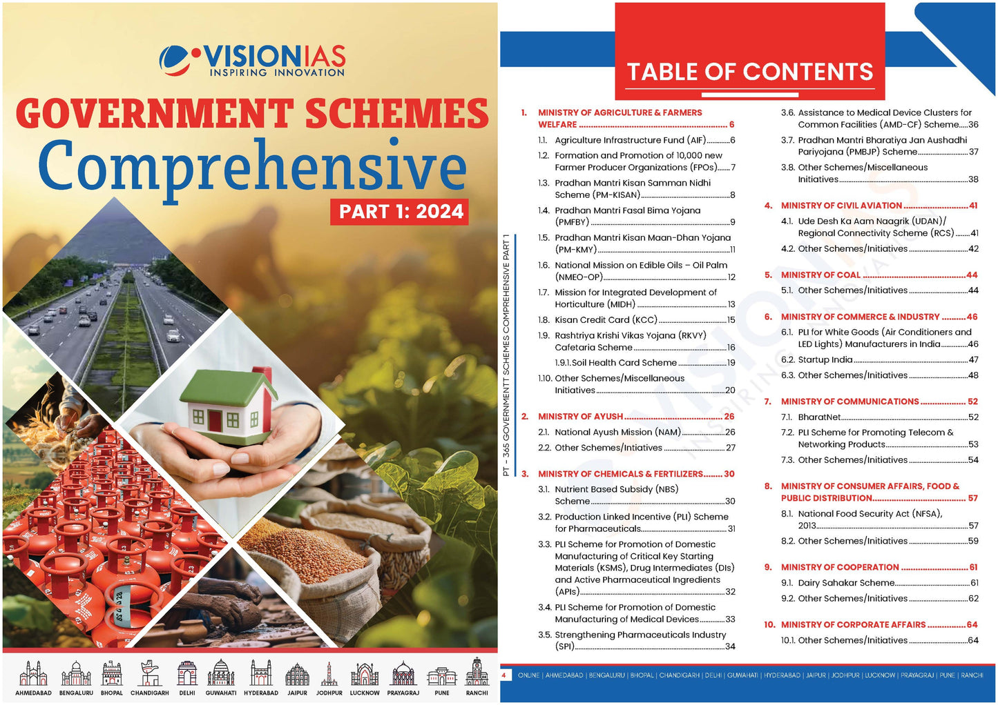 VISION IAS PT 365 Government Schemes Comprehensive Part 1 & 2 2024 English/Hindi Medium(Set Of 2 Booklet)