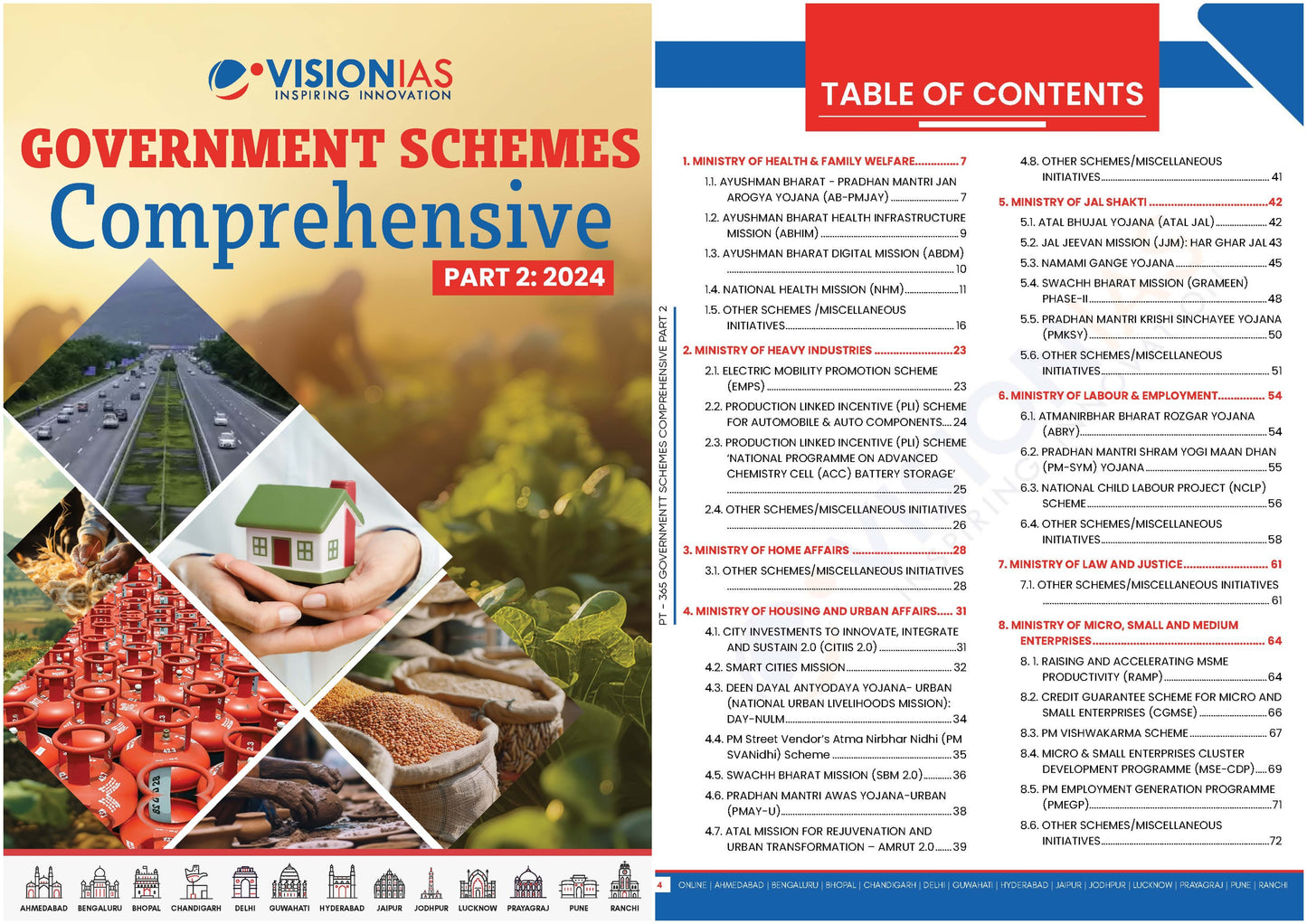 VISION IAS PT 365 Government Schemes Comprehensive Part 1 & 2 2024 English/Hindi Medium(Set Of 2 Booklet)