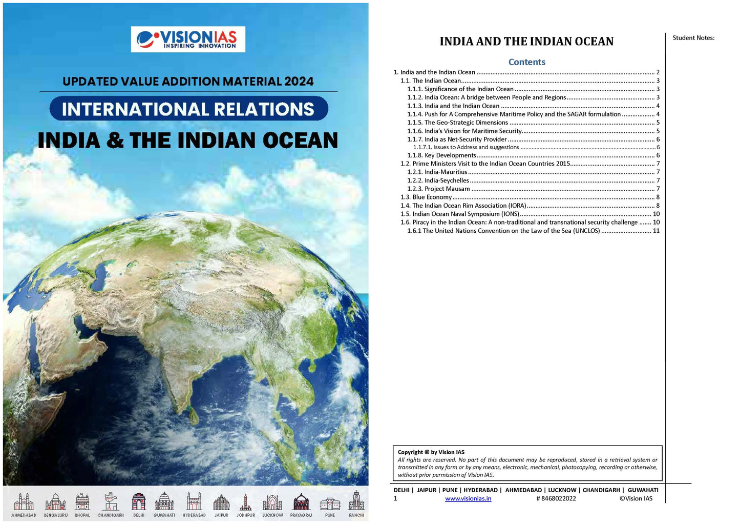 International Relations Vision IAS Updated Value Addition Material 2024 English/Hindi Medium