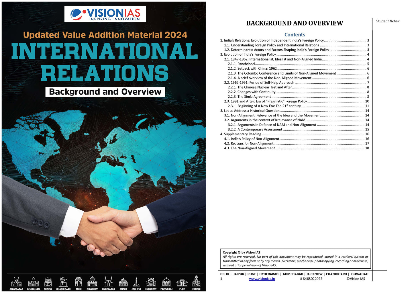 International Relations Vision IAS Updated Value Addition Material 2024 English/Hindi Medium