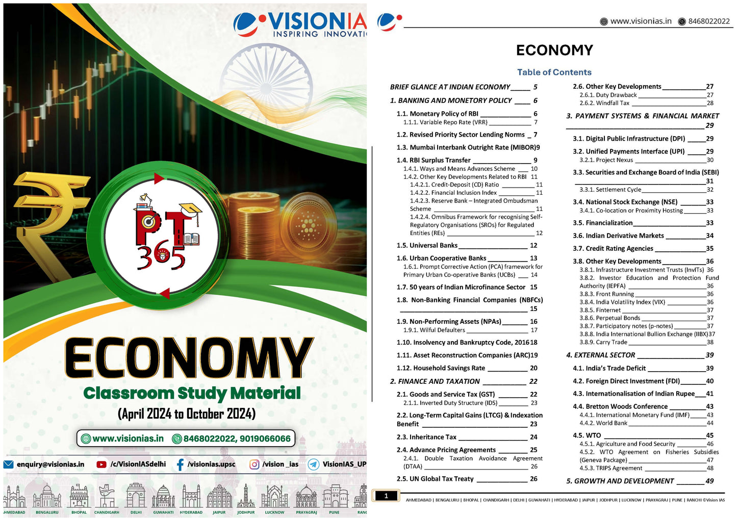 VISION IAS PT 365 Economy|अर्थव्यवस्था (April 2024 To October 2024) English/Hindi Medium 2025