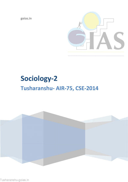 Tusharanshu AIR-75 CSE-2014 Sociology Optional (Printed Notes)English Medium
