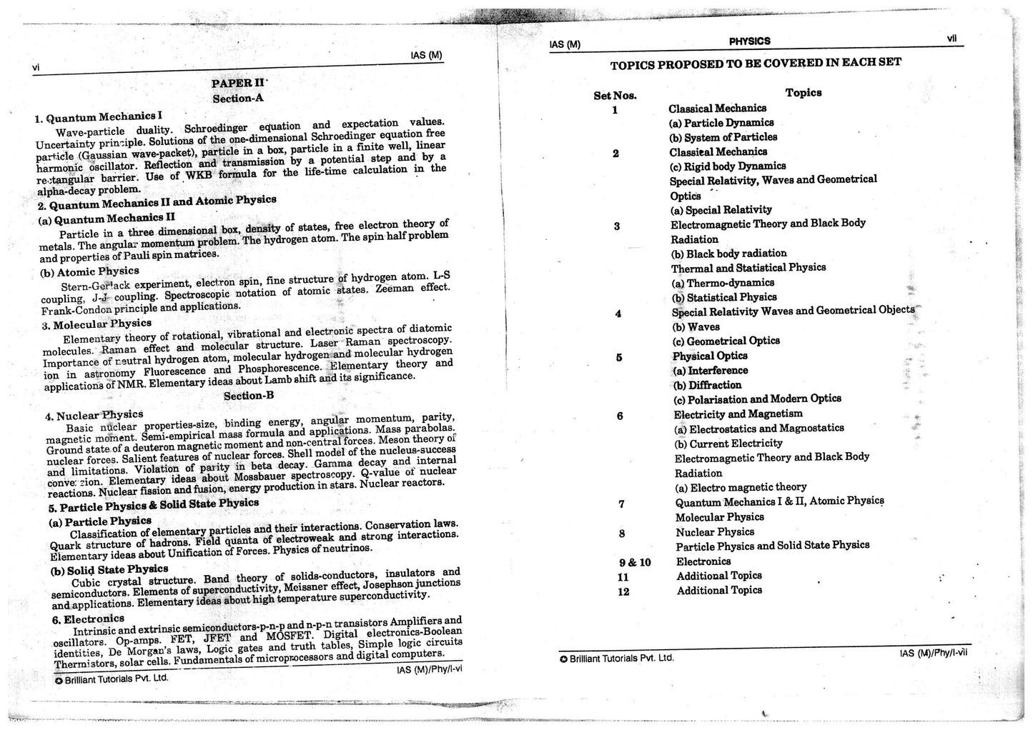 Physics Brilliant Tutorials PRINTED MATERIAL (English Medium)