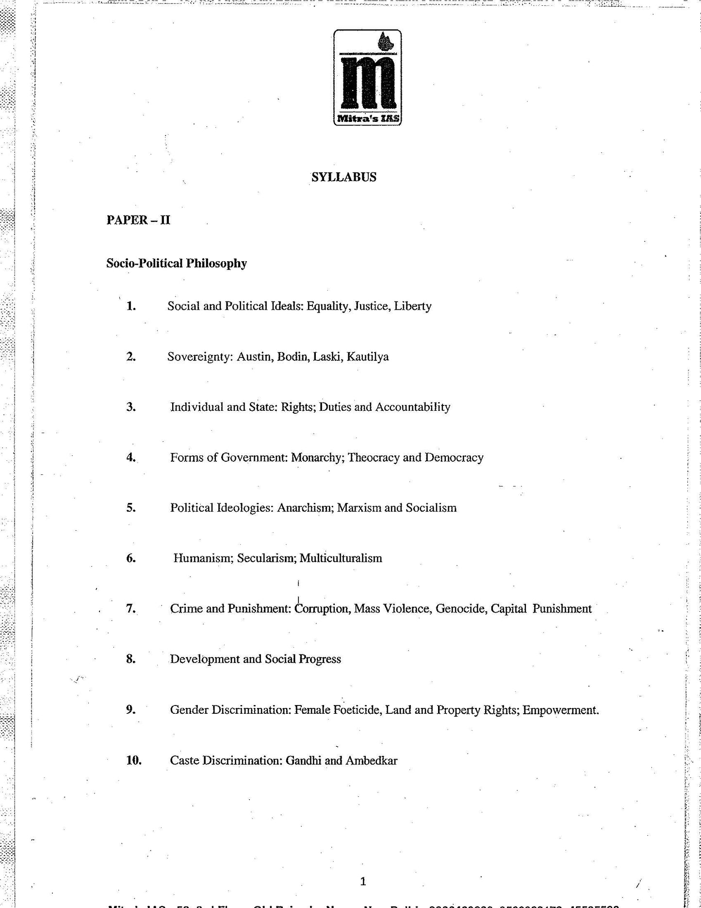MITRA IAS Philosophy Optional (Printed Notes) English Medium