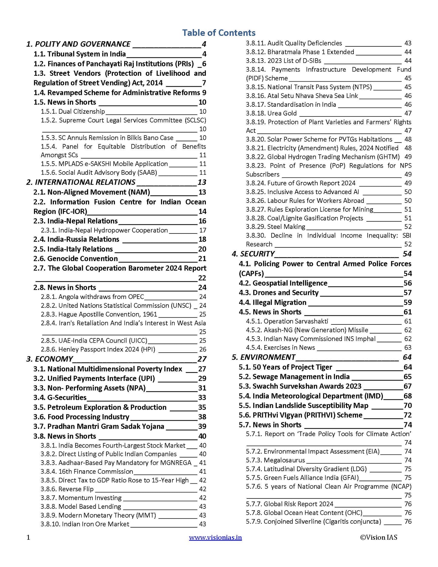 VisionIAS Monthly Current Affairs January 2024