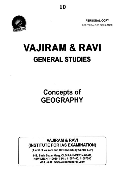 Ravi Note Book Vaji Ram & Ravi General Studies GEOGRAPHY (2 Booklet Set) – Book and Notes