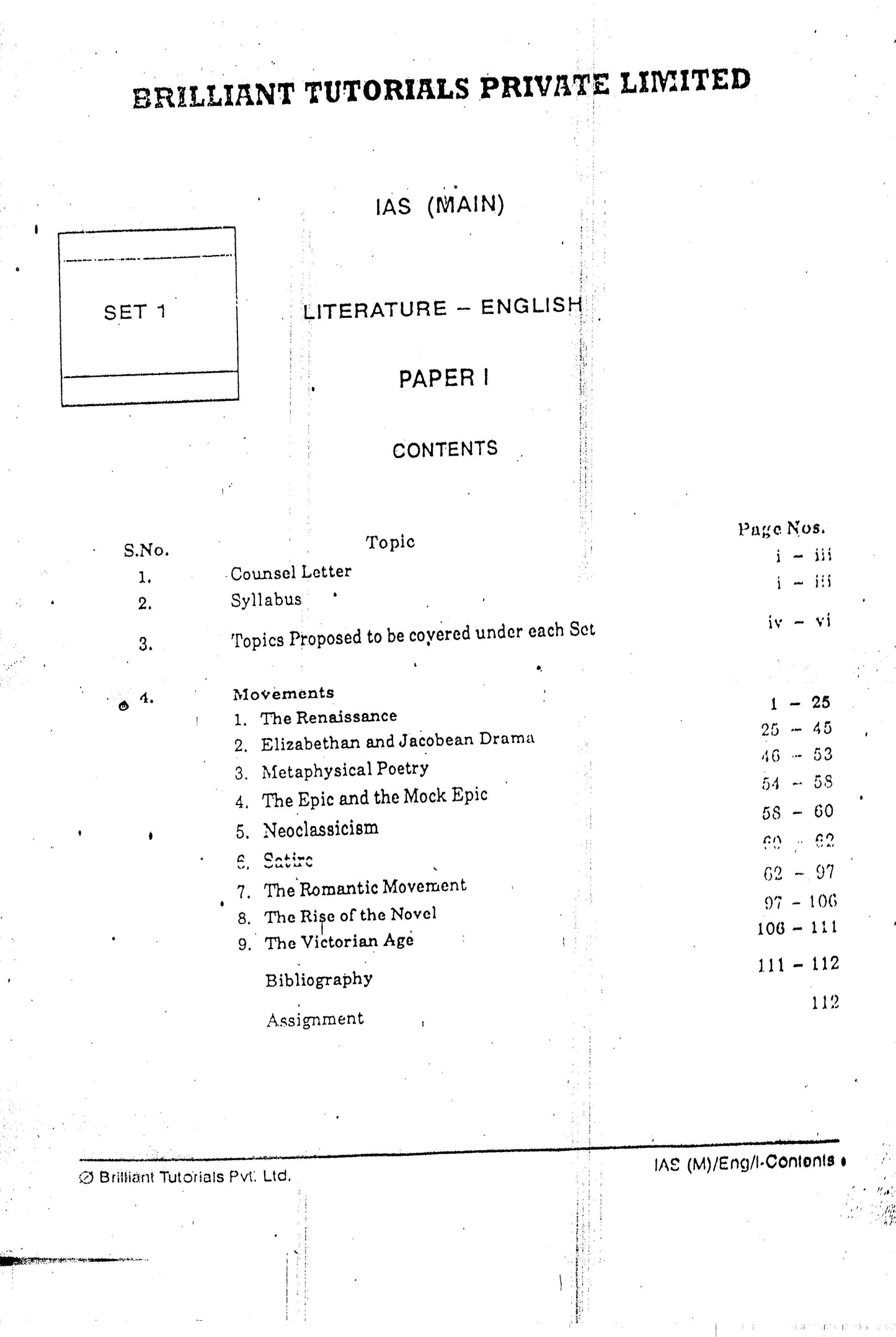 ENGLISH Brilliant Tutorials PRINTED MATERIAL