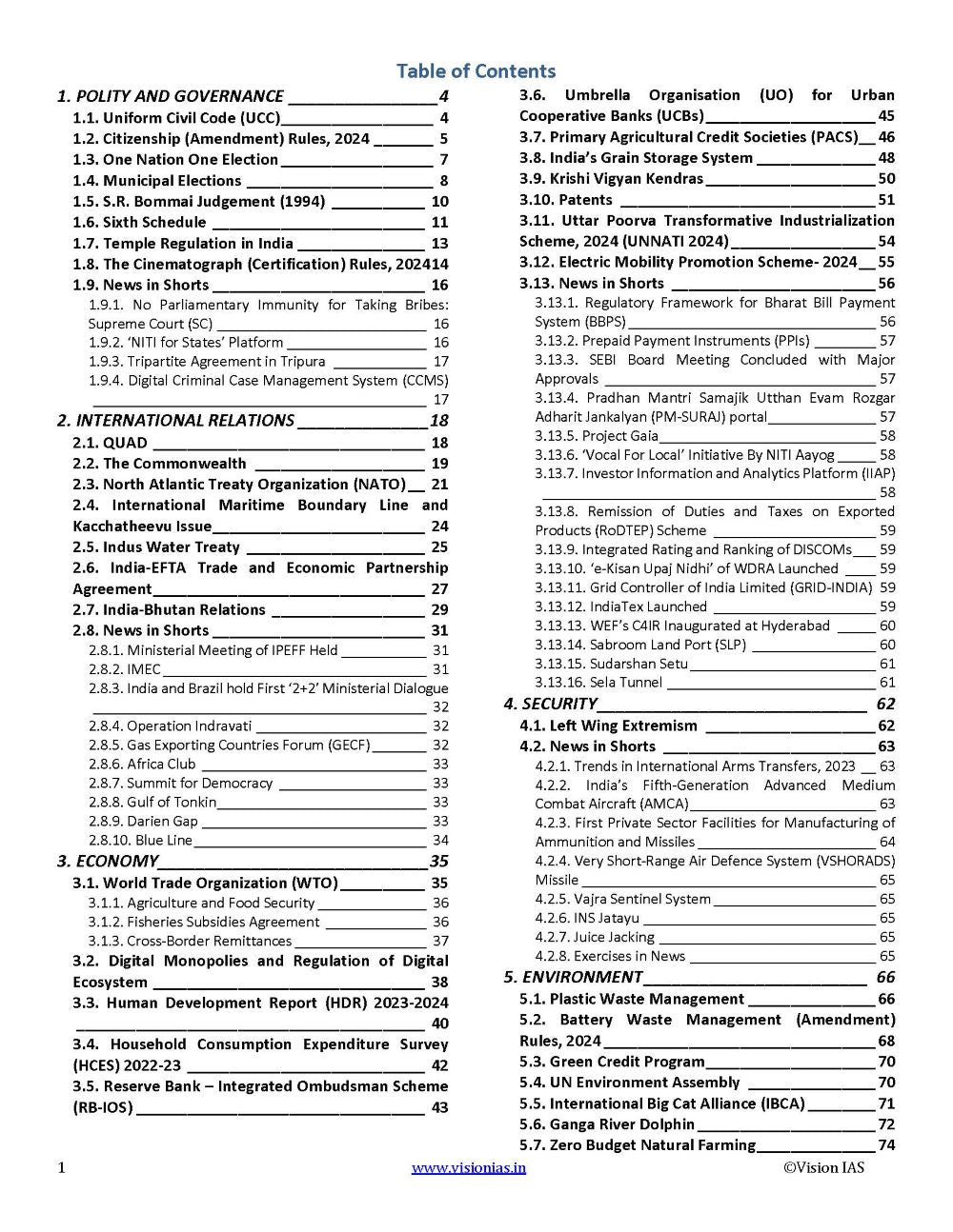 VisionIAS Monthly Current Affairs March 2024